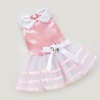 Stylish Pet Clothing Decorating Pet Dress High Elasticity Bowknot Sweet Dog White Princess Dresses with Bowknot Wedding Dress Dresses