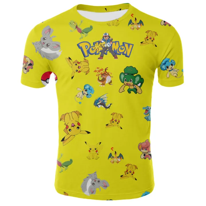 T-Shirt Pokémon Pikachu Pour Enfants - Style Skater - 100% Coton