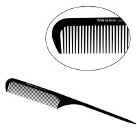 TONI&amp;GUY หวีหางแหลม สำหรับรวบผมตึงหรือแสกผม  รุ่น Carbon Antistatic Comb 0712 เหมาะสำหรับช่างตัดผมมืออาชีพ - สีดำ