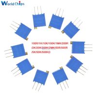 10pcs 3296W 3296 50 100 500 1K 2K 5K 10K 20K 50K 100K 200K 500K 1M ohm 100R 200R 500R Trimpot Trimmer Potentiometer Resistance