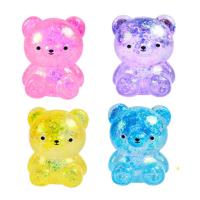 Animal Toy Sequins Maltose Bear Pinch Toy Decompression Soft TPR Squishes Bear Doll Stress Relief Fidget Toy Party Favor