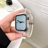 ✾♂ Clear Band Case For Apple Watch Series 8 7 6 SE 5 4 49mm 45mm 44mm 42mm 41mm Transparent For IWatch 3 38mm 40mm Plastic Strap