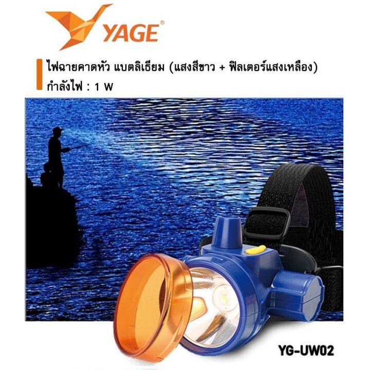 yage-ไฟฉายคาดหัว-led-แสงขาว-ปรับหรี่แสงได้-yg-uw02-ราคาดี-ไฟฉาย-led-ไฟฉายแบบชาร์จได้-กำลังไฟ-1w-ให้ความสว่างสูงและประหยัดไฟ-ทนทาน