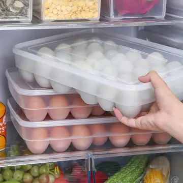 1pc Plastic Slide Egg Storage Rack For Fridge Side Door, With Automatic  Rolling Feature, Kitchen Countertop Egg Tray, Double Layer Egg Rack With  Anti-drop Design