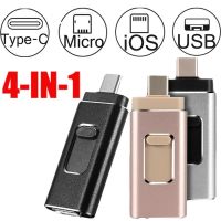 4 in 1 USB 3.0 Flash Stick for iPhone/Android Type C Usb Key OTG Pendrive 256 GB 128 GB 64 GB 32 GB 16 GB Mini Pen Drive