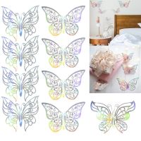 【CC】✸✐  12PCS/Pack Colorful Stickers Hollow Metal Texture Decals Supplies Wedding Favor Wall