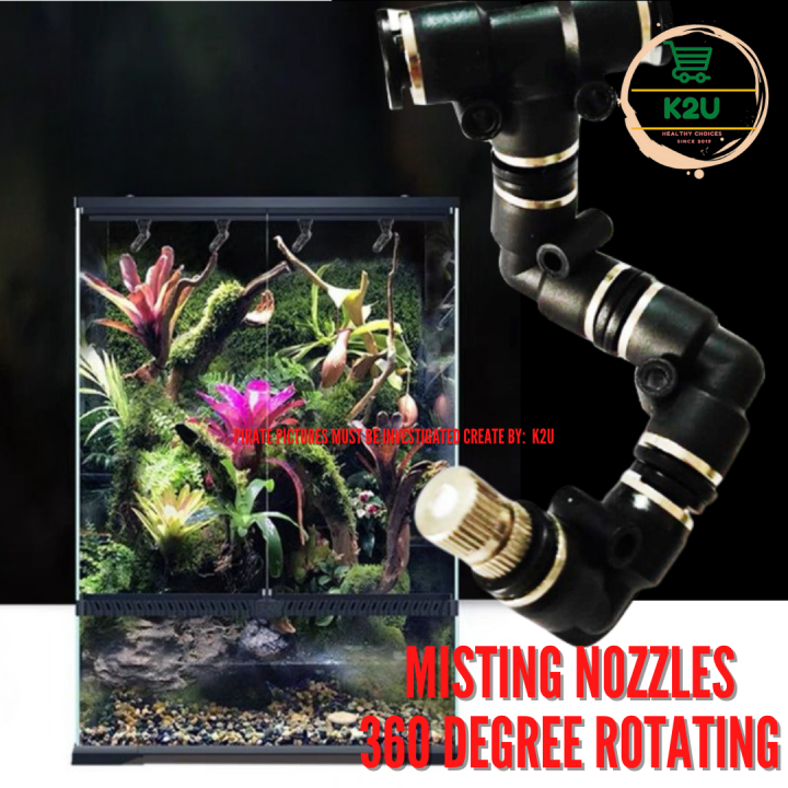AQUARIUM Misting Nozzles 360 Degree Rotating for Reptile Misting System