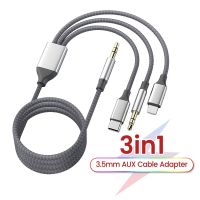 3.5Mm/8Pin/Tipe C 3in1 Kabel Aux Jack 3.5Mm untuk iPhone iPad Tablet Speaker Mobil Headphone Adaptor Audio untuk Huawei Samsung Xiaomi