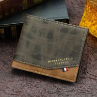 Dompet kulit pria dompet kulit bisnis lipat mewah dompet koin tempat kartu kredit Hipster dompet Vintage