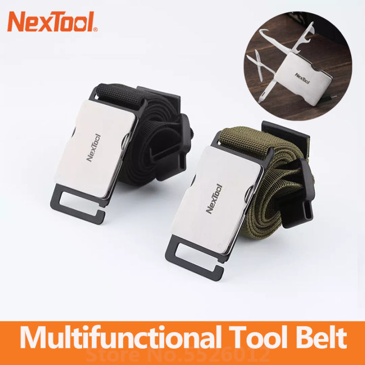 nextool-มัลติฟังก์ชั่กลางแจ้งเข็มขัดเข็มขัดตั้งแคมป์เดินป่ามีดกรรไกรที่เปิดไขควงผู้ชายเข็มขัด