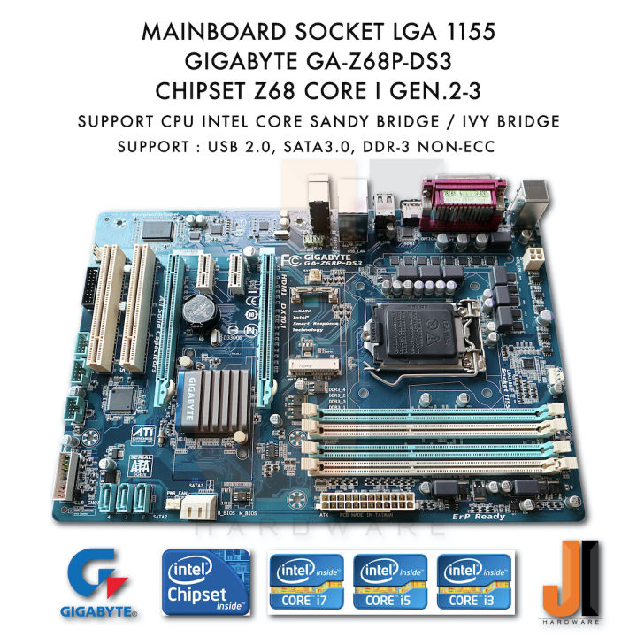 mainboard-gigabyte-ga-z68p-ds3-lga1155-support-intel-core-i-gen-2-and-gen-3-มือสอง