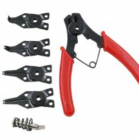 (YING SHUN)4-In-1 Snap Ring Pliers Set DIY Circlip Combination Clip Internal External Remover หัวเปลี่ยนมัลติฟังก์ชั่น