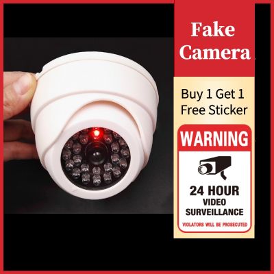 Security Dome Fake Camera Red Flash LED Light Indoor Outdoor Video Surveillance Safety kamera Buy 1 Get 1 Free Warning Sticker