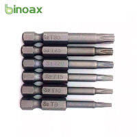 Binoax ไขควงไขควง Torx แม่เหล็ก1/4นิ้ว50มม. 6ชิ้นก้านหกเหลี่ยม T8 T10 T15 T30 T25 T20