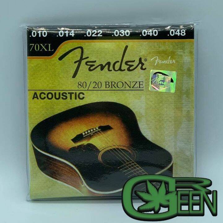 สายกีตาร์-โปร่ง-fender-70xl-เบอร์-10-48-ของแท้-พร้อม-หมุด-6ตัว-หย่องบน-หย่องล่าง-ปิ๊กกีตาร์-2ตัว-ที่เก็บปิ๊ก-1ตัว