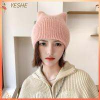 YESHE ของใหม่ หมวกฤดูหนาวหมวก ขนกระต่ายขนสัตว์ แฟชั่นสำหรับผู้หญิง หมวกบีนนี่ ของใหม่ สำหรับผู้หญิง หมวกสำหรับฤดูหนาว สำหรับผู้หญิง