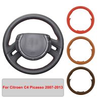 Hand stitched Artificial Leather Car Steering Wheel Cover For Citroen C4 Picasso 2007 2013 Original Steering Wheel Braid