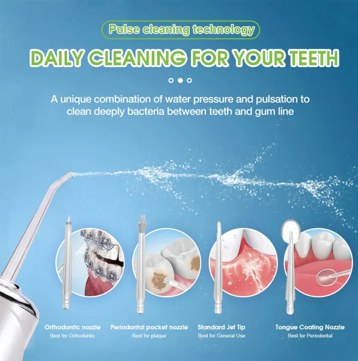 ๑-saengq-portable-oral-irrigator-rechargeable-water-flosser-dental-water-jet-water-tank-tooth-cleaner-intelligent-punch-usb-220ml