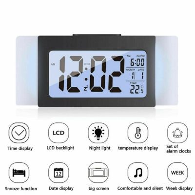【Worth-Buy】 นาฬิกาปลุกบอกอุณหภูมิ Led ไร้สายจอ Lcd ดิจิตอลปลุกสมาร์ทฟังก์ชั่นเซ็นเซอร์แสงนาฬิกา Snoozing Backlight