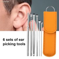 ﹉ 6Pcs/Set Ear Wax Remover One-piece Molding 360-degree Rotated Stainless Steel Double-head Ear Pick for Adult Ear Care