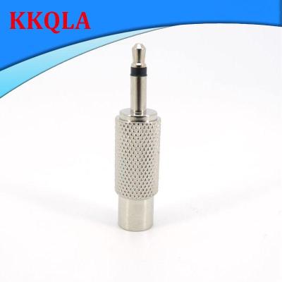 QKKQLA 1pcs Metal 3.5mm Jack Converter 3.5 Male Mono Plug to RCA Female Audio Connector to AV Female Computer Audio