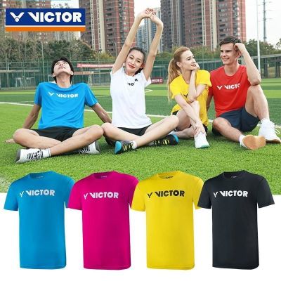 Victor New VICTOR Wake Badminton Suits More Paragraphs T20028 Couples Thin Short Sleeve T-Shirt Breathable Quick-Drying Movement