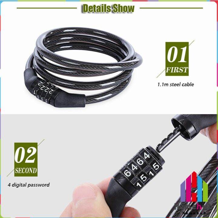 Homehub Bicycle Motorcycle AntiTheft Security Combination Code Bike