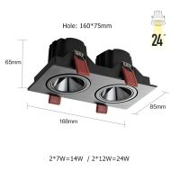 7W 12W พาเลทเพดานดาวน์ไลท์เดี่ยว/คู่โคมไปดาวน์ไลท์แบบฝังหรี่แสงได้ไฟฉายแอลอีดีแสงจ้าไฟเพดานโคมไฟในร่ม220V