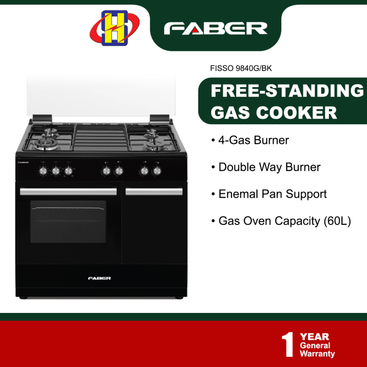 Faber FreeStanding Gas Cooker (60L/90cm) FISSO Series 4Burners Gas