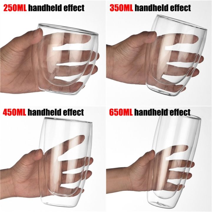 high-end-cups-2-6ชิ้นชั้นฉนวนถ้วย-antiscalding-ป้องกันเย็นกาแฟนมขวดนมใส-drinkware-ของขวัญ