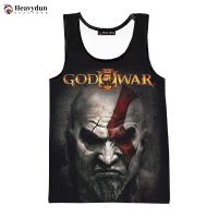 Sando เสื้อยืดกล้ามเนื้อสำหรับผู้ชาย,ใหม่2023เกม God Of War แฟชั่นฤดูร้อนเสื้อกล้ามผู้ชายเสื้อแขนกุดแนวสตรีทฮาราจูกุฤดูใบไม้ผลิเสื้อยืด Baju Atasan Pantai พิมพ์ลาย3D