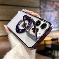 HOCE MagSafe เคสมือจับสำหรับโทรศัพท์มือถือเลนส์กรอบเคลือบสำหรับ iPhone 14 13 12 Pro Max เคสฝาหลังแบบใสอะคริลิครูปแม่เหล็ก