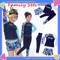 【จัดส่งที่รวดเร็ว✨】Kids Boys Girls Quick Dry Sunscreen Long Sleeve Swimwear Pants Shorts Set