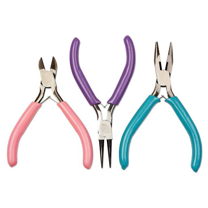 3pcs-diy-craft-and-jewelry-tool-pliers-chain-nose-plier-cutter-plier-round-nose-plier-for-beading-jewelry-making