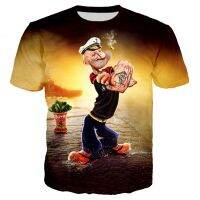 Popeye 3D พิมพ์เสื้อยืดผู้หญิงฤดูร้อน streetwear พังก์ O-คอแขนสั้นอะนิเมะสไตล์ฮาราจูกุขนาดใหญ่ด้านบน. ออแกไนเซอร์อื่นๆ