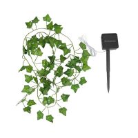 2M 20 LED Solar Lights Artificial Plants Fake Ivy Leaves Garland Greenery Vine Hanging Outdoor Lamp Holiday Party Wedding Decor