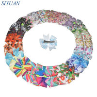 32pcslot 3 Grosgrain Ribbon Printed Bow Knot Girl Bowknot Hair Clip Halloween Christmas Design Kids Headwear HDJ113