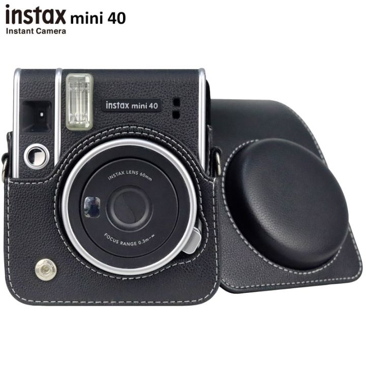 เคสป้องกันสำหรับกล้องฟิล์มสำเร็จรูป-fujifilm-instax-mini-40กระเป๋าหนังพรีเมี่ยม-ฝาปิดที่ชัดเจนพร้อมสายรัดที่สามารถปรับได้