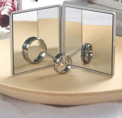 [COD] makeup mirror portable wholesale stall folding mini magnifying gilt square
