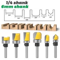 1PC 1/4－6.35MM 6MM Shank Milling Cutter ลายไม้แกะสลัก Bit Flush Trim Bit Straight Bit Bearing Hinge Mortising Router Bit