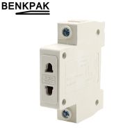 ⊙﹍■ 1P Single One 1 Pole US EU 2 Pin Plug 35mm DIN Rail Mount AC Power ac30 Modular Socket 10-16A 250V AC socket Connector