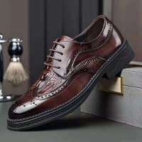 Sepatu Brogue Pria Mewah Sepatu Sepatu Kulit Bisnis เป็นทางการ Kasual Sepatu Pernikahan Coklat A Pripatu Jaman Gaun Italia