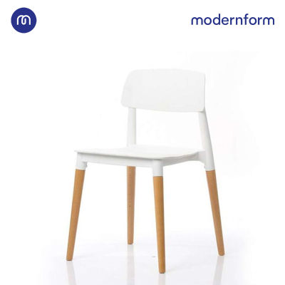 Modernform เก้าอี้เอนกประสงค์ เก้าอี้สัมมนา  รุ่น PW018  สีขาว สไตล์เฉพาะตัว ง่ายต่อการเคลื่อนย้าย สะดวกในการจัดเก็บ ใช้งานได้อเนกประสงค์  เก้าอี้พลาสติก ขาไม้จริง
