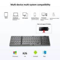 Bluetooth Foldable Keyboard with Numeric Phones Tablet Folding Wireless Keyboard for IOS/Android/Windows 3-Device SyncTH