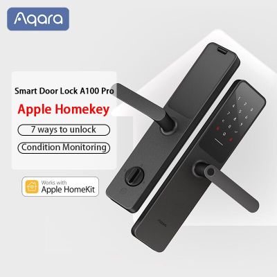 Aqara A100ประตูล็อคอัจฉริยะโปรซิกบีบลูทูธ5.0 Apple Homekey ปลดล็อคลายนิ้วมือทำงานกับ Apple ชุดบ้าน Aqara Home