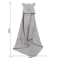 Cartoon Baby Gray Bear Poncho Bath Towel Bebe Toalla Velvet 90*90cm Fleece Hood Baby Blanket Newborn Hooded Towel Infant Babies