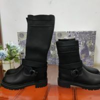 【High Quality】2023 Autumn/Winter Mid length Flat Bottom Boots Womens Soft Leather Comfortable Versatile Short Boots Martin Boots