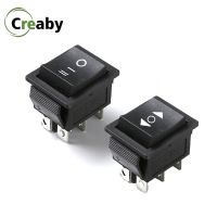 ON OFF ON Black Momentary DPDT Rocker Switch 3 Position 6 Pin Power Switch 6A 250V 10A 125V Push Button Switch KCD4