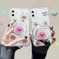 เคส RouJiang สำหรับ IPhone 15 14 13 12 11 Pro Max X XR Xs Max 8 7 6S Plus SE 2020เคส TPU แบบนิ่มสำหรับถุงลมโปร่งใสลายการ์ตูนน่ารักเคสโทรศัพท์ปกป้องกล้อง