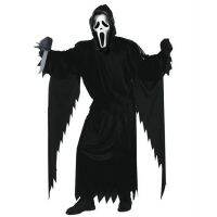 Halloween Demon Ghosts Costume Man Women Adult Black Scream Death Demon Grim Reaper Cospaly Clothes With Mask